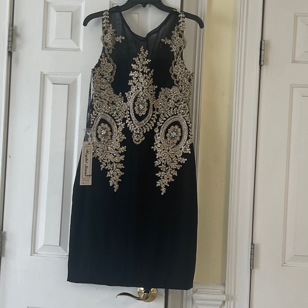 Night Scene Black Sequins Dress